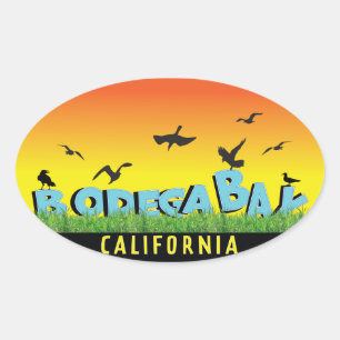 Bodega Bay Bumper Sticker Ovalt Klistermärke