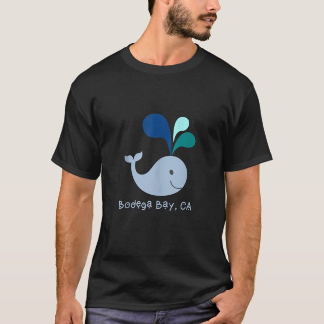 Bodega Bay California Cute Whale Älskare Tecknad T T Shirt (Framsida)