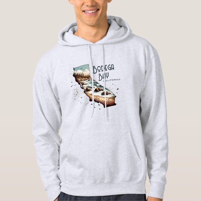 Bodega Bay California Souvenir Gift Hoodie (Framsida)