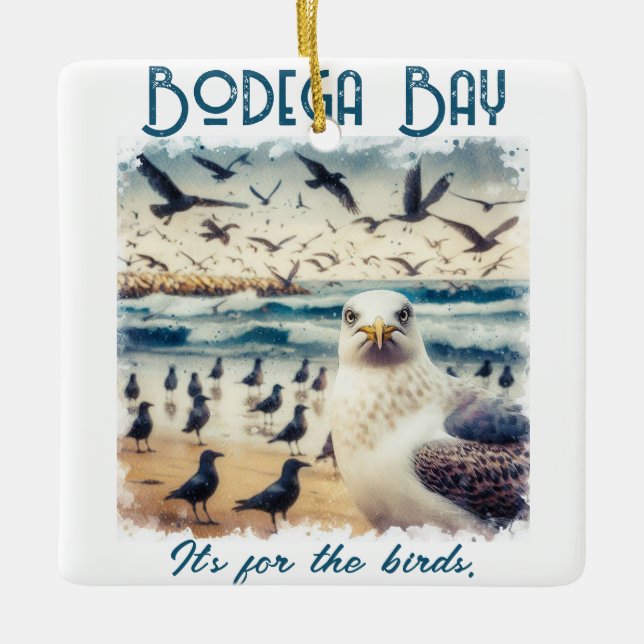Bodega Bay California Souvenir Gift Julgransprydnad Keramik (Framsida)