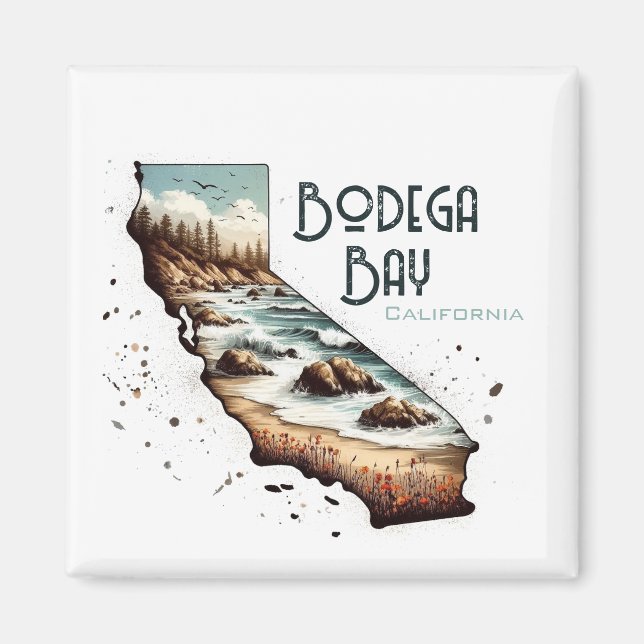 Bodega Bay California Souvenir Gift Magnet (Framsidan)