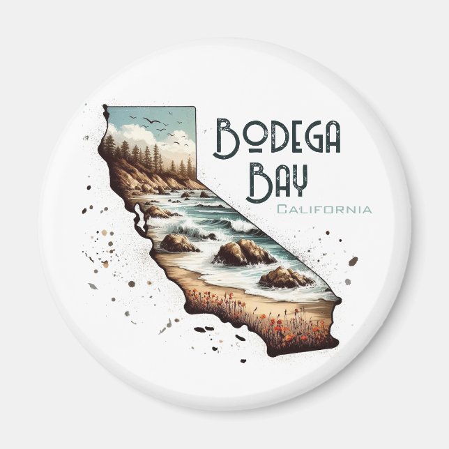Bodega Bay California Souvenir Gift Magnet (Framsidan)