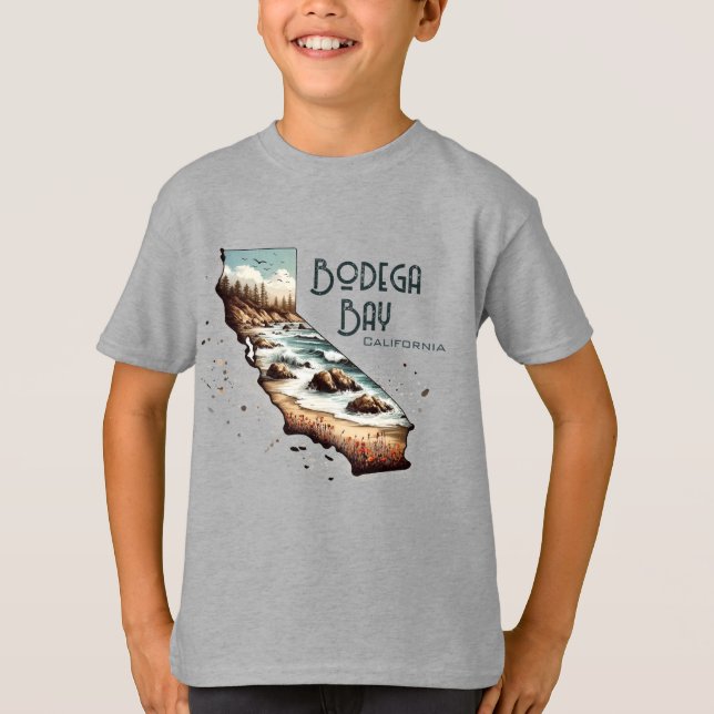 Bodega Bay California Souvenir Gift T Shirt (Framsida)
