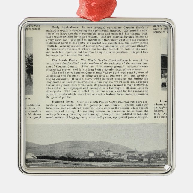 Bodega Kalifornien Julgransprydnad Metall (Framsidan)