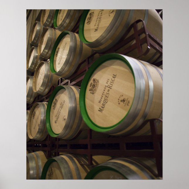 Bodega Marques de Riscal vinfabrik, vinkällare Poster (Framsidan)
