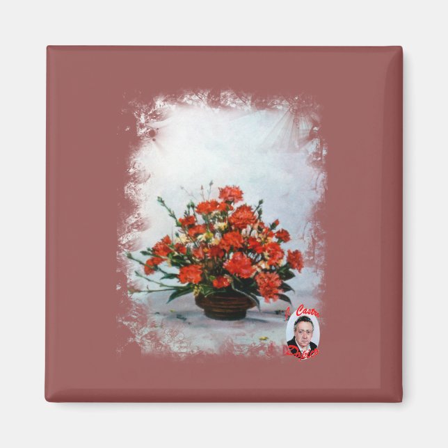Bodegón de Flores/Fortsatt blomsterliv Magnet (Framsidan)