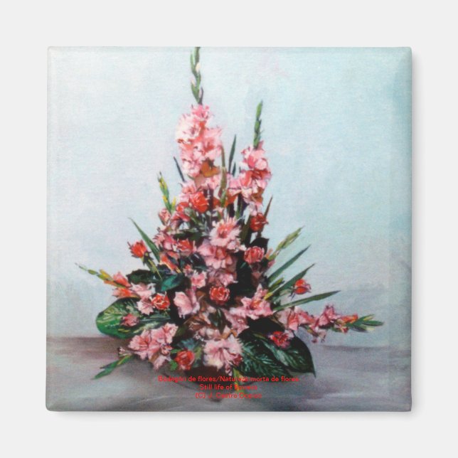 Bodegón de Flores/Fortsatt blomsterliv Magnet (Framsidan)