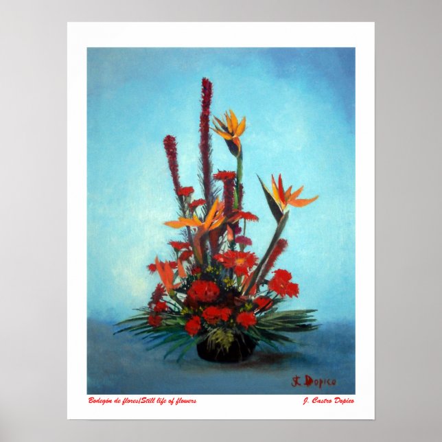 Bodegón de Flores/Fortsatt blomsterliv Poster (Framsidan)