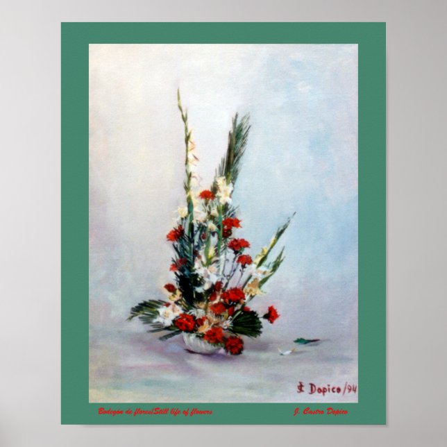 Bodegón de Flores/Fortsatt blomsterliv Poster (Framsidan)