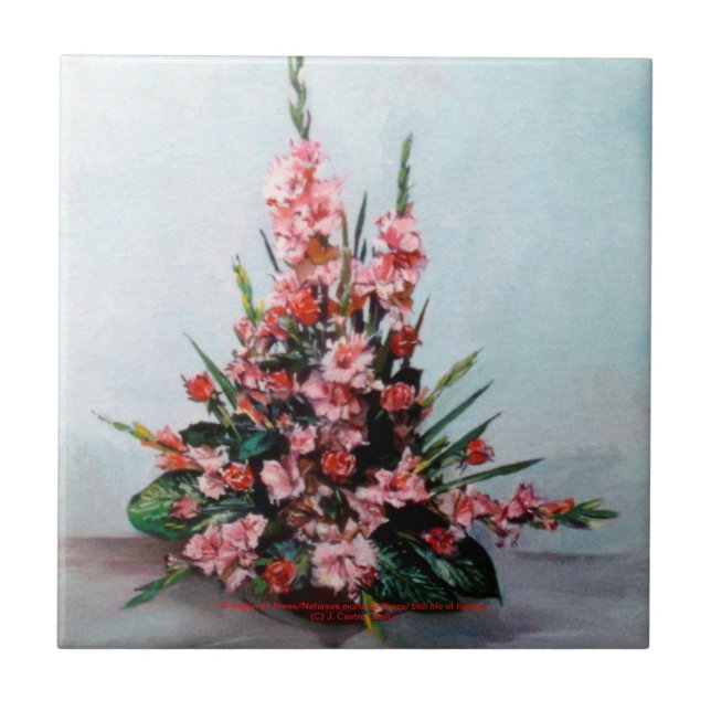 Bodegón de flores/Still life of flowers Kakelplatta (Framsidan)