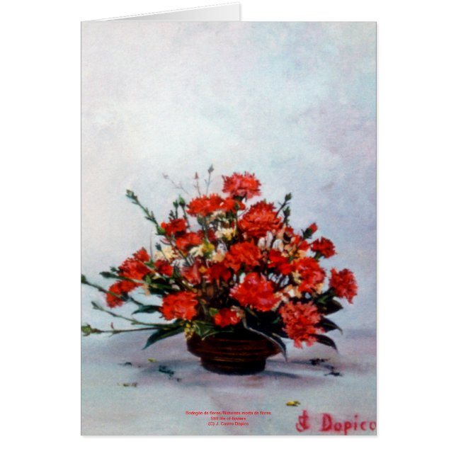 Bodegón de flores/Still life of flowers OBS Kort (Framsidan)
