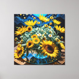 Bodegón Flores y Noche 1 - 001 Canvastryck