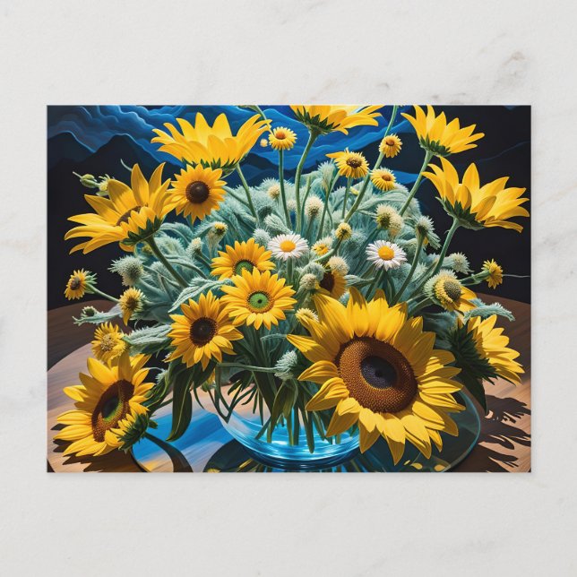 Bodegón Flores y Noche 1 - 001 Helg Vykort (Framsida)