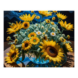 Bodegón Flores y Noche 1 - 001 Perfect Poster