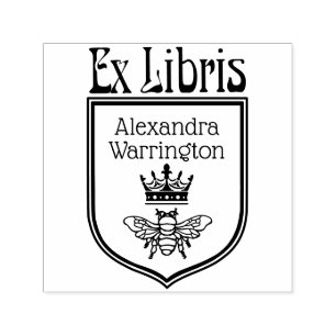 Bödel med kronkron Emblem Ex Libris Boknamn Självfärgande Stämpel