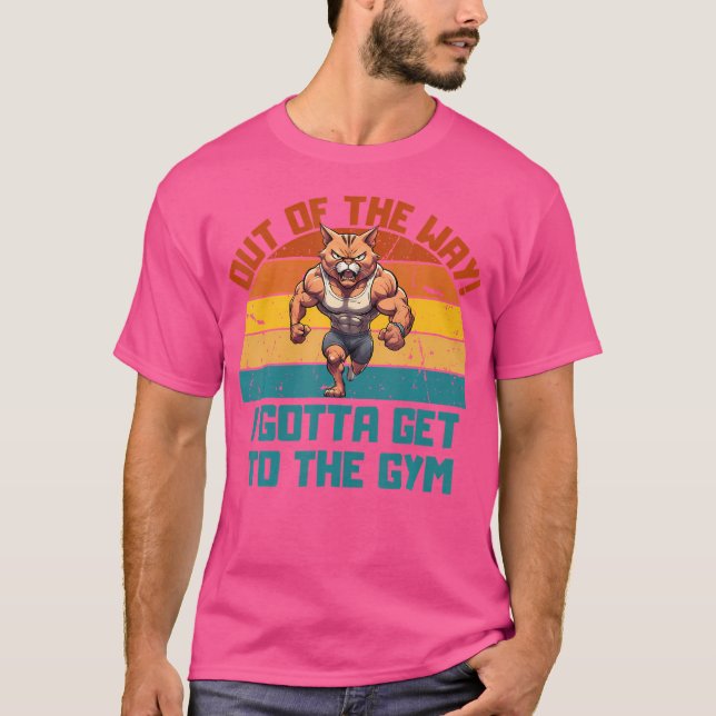 Bodelbyggande kattvikt Lyft T Shirt (Framsida)