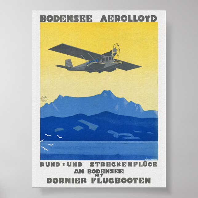 Bodensee Aerolloyd Vintage affisch 1925 (Framsidan)