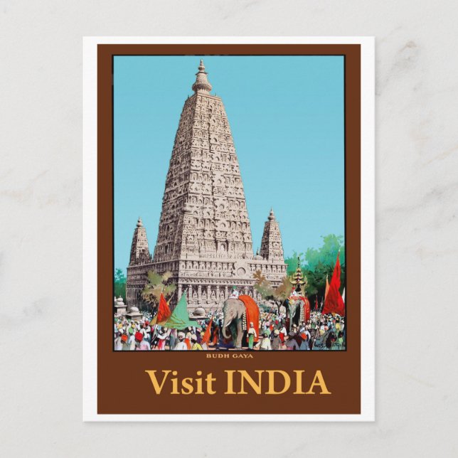 Bodh Gaya, Indien Vykort (Framsida)
