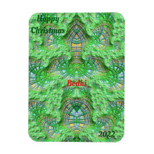 BODHI ~CHRISTMAS-kort Bright! ~ Red Grönt Gult ~ Magnet