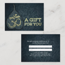 Bodhi Löv OM Symbol YOGA Studio Gift Certificate Rabattkort