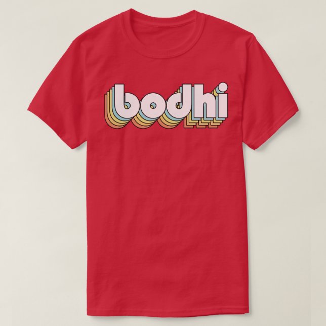 Bodhi Retro Regbow Typography Faded Stil T Shirt (Design framsida)