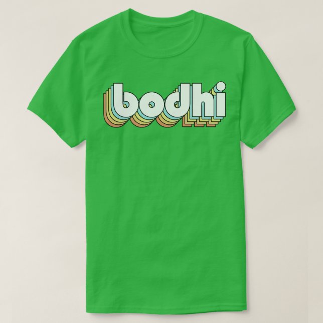Bodhi Retro Regbow Typography Faded Stil T Shirt (Design framsida)