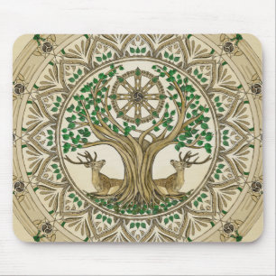 Bodhi träd Dharma Wheel Musmatta