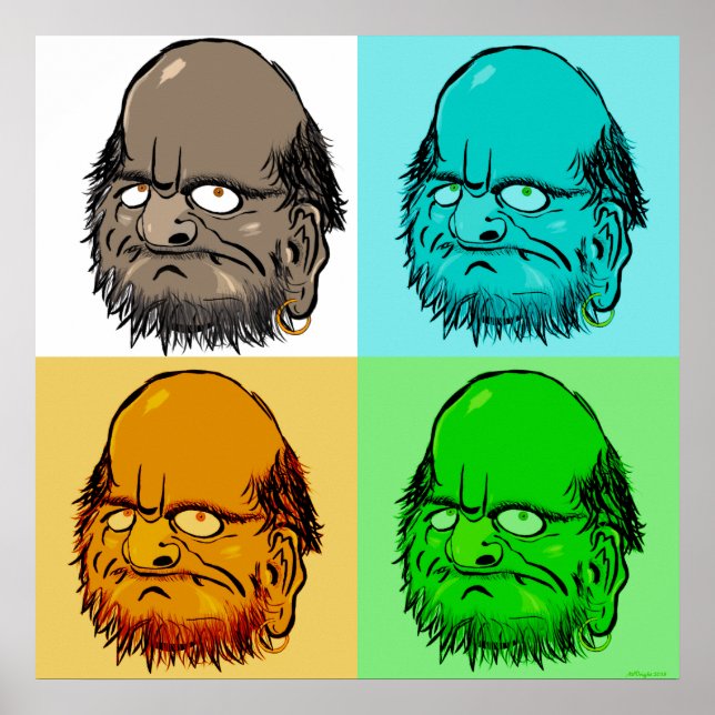 Bodhidharma Pop Art Poster (Framsidan)