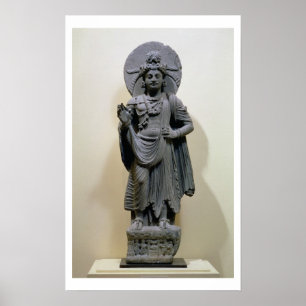 Bodhisattva figur, från Mekha-Sanda nära Shabaz-G Poster