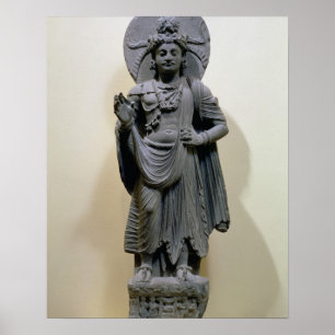 Bodhisattva figur, från Mekha-Sanda nära Shabaz-G Poster