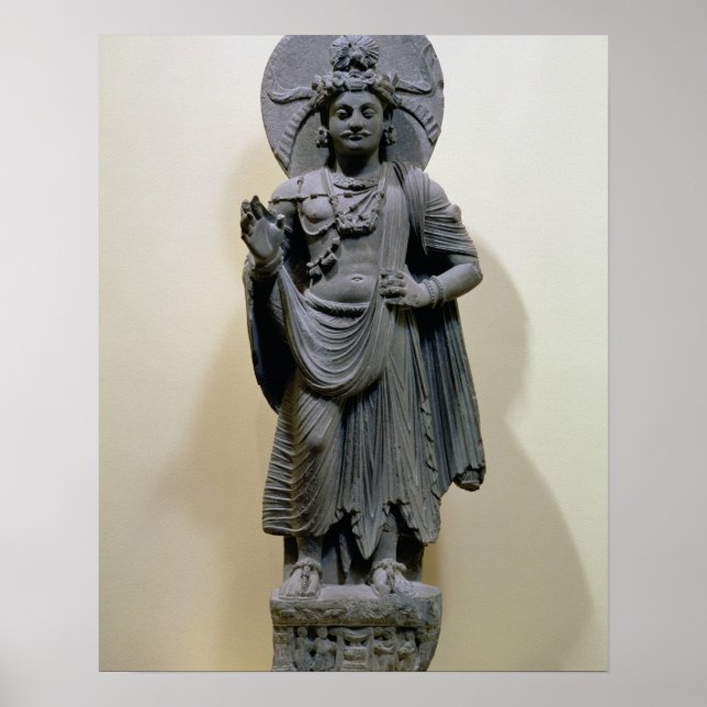 Bodhisattva figur, från Mekha-Sanda nära Shabaz-G Poster (Framsidan)