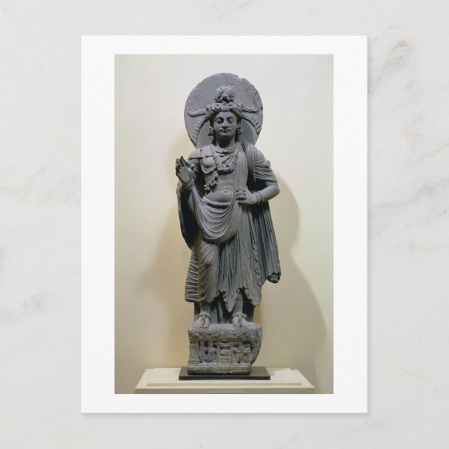 Bodhisattva figur, från Mekha-Sanda nära Shabaz-G Vykort (Framsida)