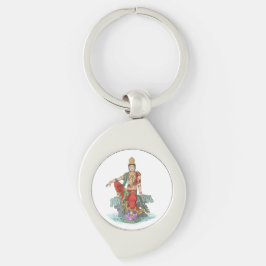 Bodhisattva från Compassion Metall Keychain Swirl Silverfärgad Nyckelring