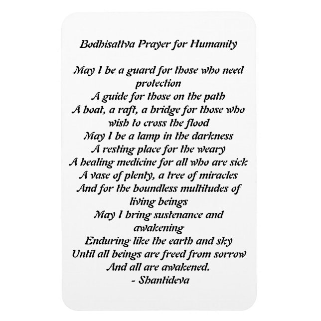Bodhisattva Prayer för Humanity Magnet (Vertikal)