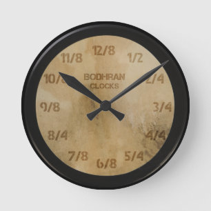 Bodhran tar tid på rund klocka