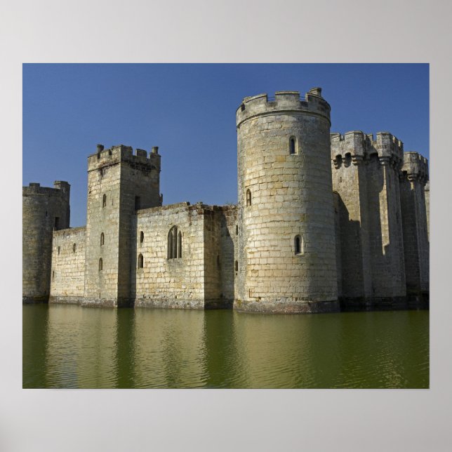 Bodiam Castle (1385), reflekterad i fukt, Öster Poster (Framsidan)