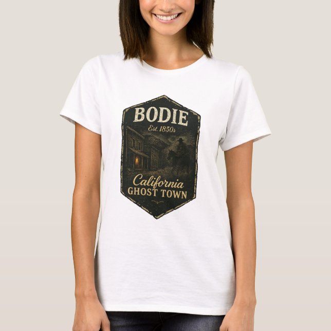 Bodie California Ghost Town Shadowy Bandit T Shirt (Framsida)