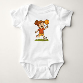Bodie de Bebé Niña Jugando Pelota T Shirt