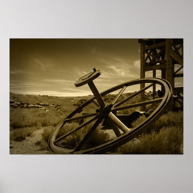 Bodie Ghost Town Sepia Poster (Framsidan)