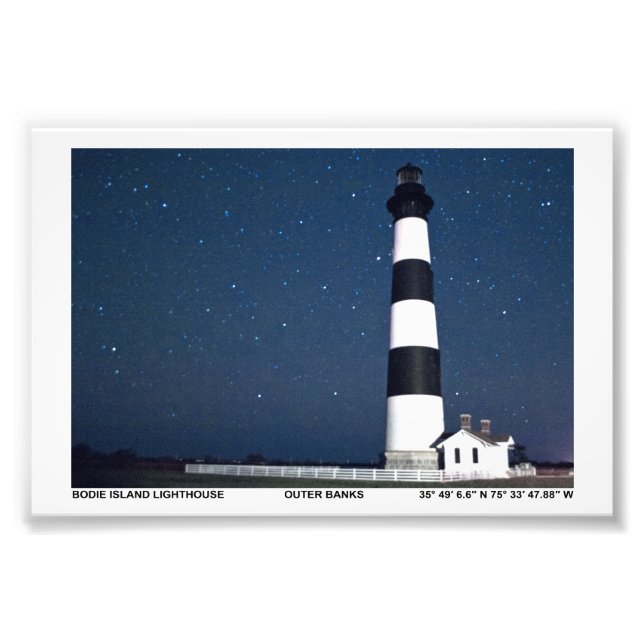 Bodie Island fyr. Fototryck (Framsidan)