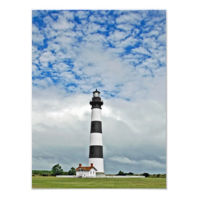 Bodie Island fyr Fototryck (Framsidan)