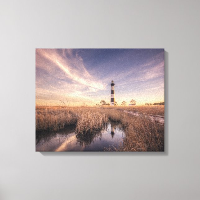 Bodie Island fyr vid Sunset Canvastryck (Framsida)