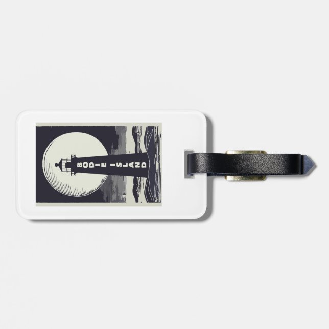 Bodie Island Lighthouse North Carolina Måne Bagagebricka (Baksida Vågrät)