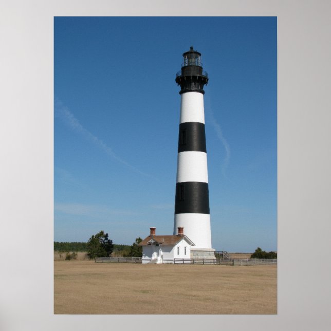 Bodie Island Lighthouse Outer Banker NC Skriv ut Poster (Framsidan)