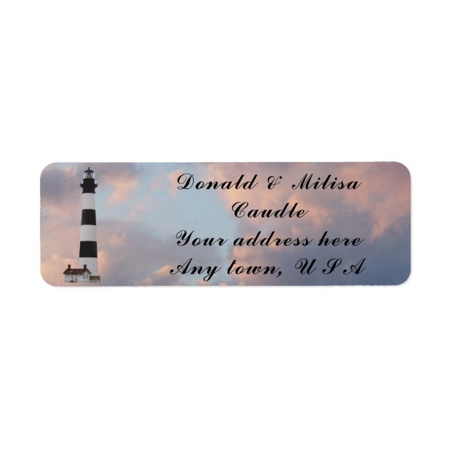 BODIE ISLAND LIGHTHOUSE RETURADRESS ETIKETT (Framsidan)