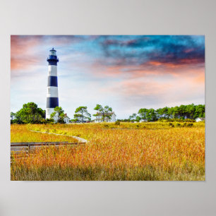 Bodie Lighthouse Outer Banker North Carolina Art Poster
