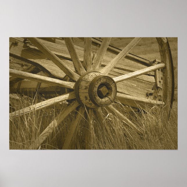 Bodie Wagon Wheel Sepia Poster 2 (Framsidan)