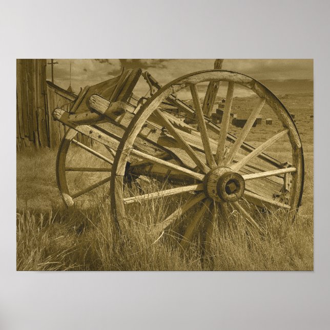 Bodie Wagon Wheel Sepia Poster 3 (Framsidan)
