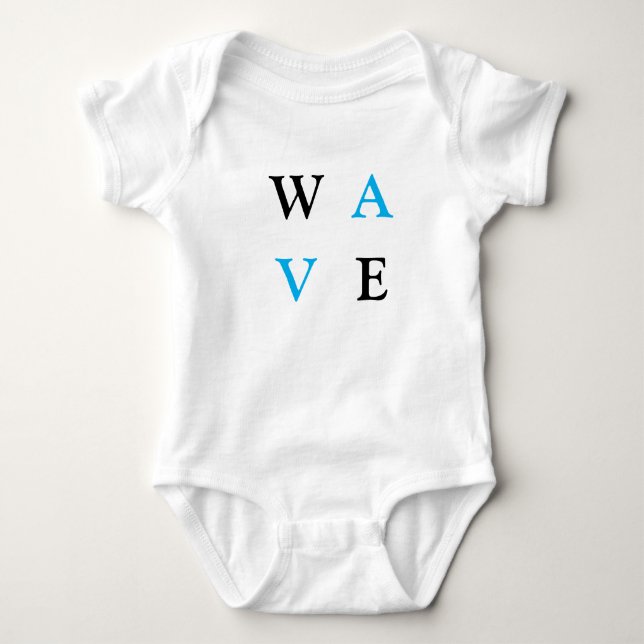 Bodies pour bébés avec écriture wave t shirt (Framsida)