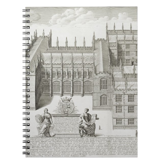 Bodleian bibliotek, Oxford, från 'Oxonia Anteckningsbok Med Spiral (Framsidan)